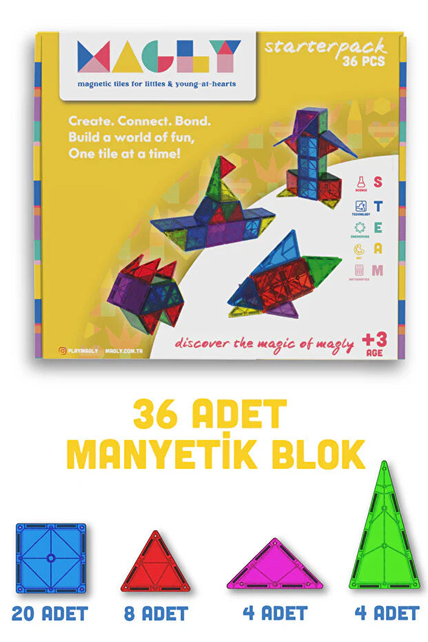36 Parça Manyetik Yapı Seti